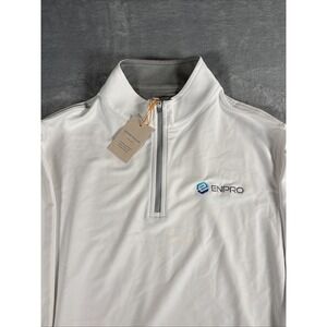 Peter Millar Perth Pullover Mens Medium White Performance 1/4 Zip Golf Stretch